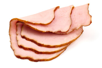 Smoked pork, isolated on white background. High resolution image