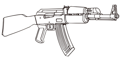 サブマシンガン ライフル アメリカ イラスト 前 Wall Mural Kamiya Ichiro