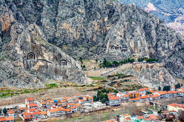 Naklejka premium Amasya city overview from mountain in Turkey