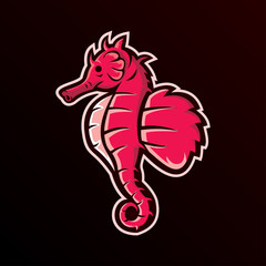 Seahorses Mascot Illustration Logo Template