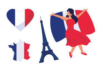 france woman flags