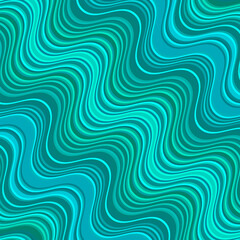 Fototapeta na wymiar Wavy lines, turquoise stripes diagonal lines. Vector pattern.