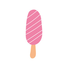 Ice cream elements on a stick.
Sweet summer delicacy with different tastes, isolated popsicle with different topping.Vector illustration for web,design, print.