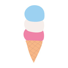 Ice cream elements in a cone.
Sweet summer delicacy with different tastes, isolated popsicle with different topping.Vector illustration for web,design, print.