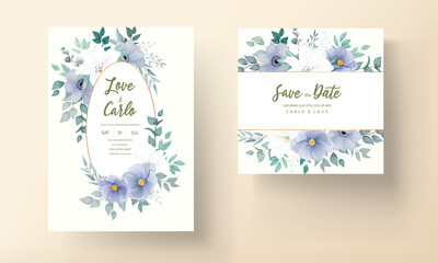 Beautiful wedding invitation card floral ornament