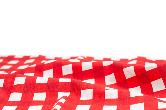 Red Napkin Isolated On White Background.