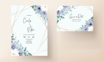 Beautiful wedding invitation card floral ornament