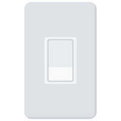 Simple White Electric Power Switch Vector Icon