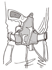 GUN,リボルバー,ショルダーホルスター,FBI
