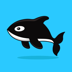 Whale orca cartoon vector design