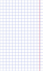 Graph paper. Printable squared grid paper with color horizontal lines. Geometric background for school, textures, notebook, diary. Realistic lined paper blank size Legal