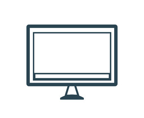 Vector illustration, monitor icon, TV. Linear. 