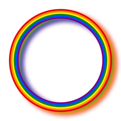 Flag LGBT icon, round frame. Template design, vector illustration. Love wins. LGBT symbol in rainbow colors. Gay pride collection