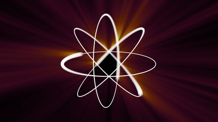 atom model 3d illustration render