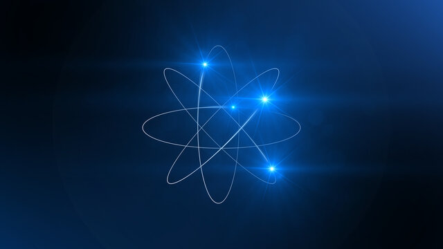 atom model 3d illustration render