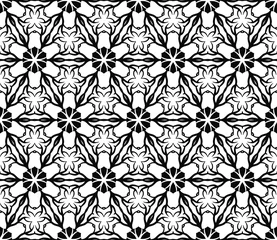 Zelfklevend Fotobehang Abstract seamless pattern with decorative motif. Stylish black texture. Ornate illustration. © Blazena Kamasova