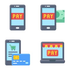 Mobile payment icon set 3 Payment related vector