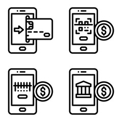 Mobile payment icon set 2 Payment related vector