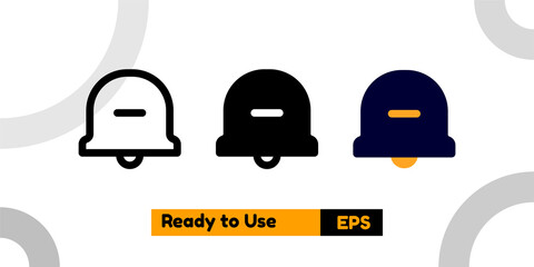 alarm icon with three style for poster, social media, and presentation