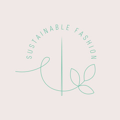 Vector logo design template and emblem. Sustainable fashion badge. 