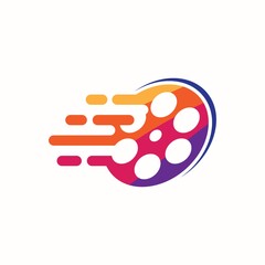 Fast movie vector logo design