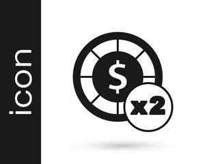 Black Casino chips icon isolated on white background. Casino gambling. Vector