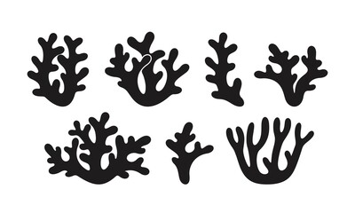Fototapeta premium Coral logo. Isolated coral on white background. Set