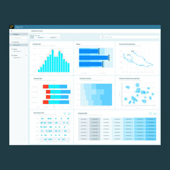 Dashboard theme.Data report.Power bi. Business. EPS10