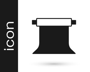 Black Empty photo studio icon isolated on white background. Screen backdrop. Vector