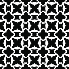 Geometric vector pattern with Black and white colors. Seamless abstract ornament for wallpapers and backgrounds.