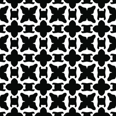 Geometric vector pattern with Black and white colors. Seamless abstract ornament for wallpapers and backgrounds.