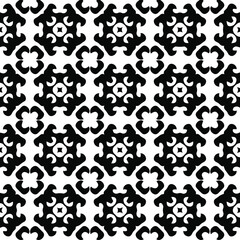 Geometric vector pattern with Black and white colors. Seamless abstract ornament for wallpapers and backgrounds.