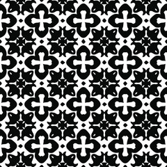 Obraz premium Geometric vector pattern with Black and white colors. Seamless abstract ornament for wallpapers and backgrounds.