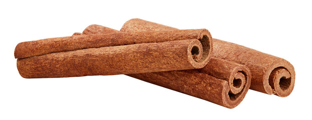 Cinnamon sticks isolated on white background