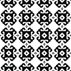  Geometric vector pattern with Black and white colors. Seamless abstract ornament for wallpapers and backgrounds.