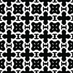  Geometric vector pattern with Black and white colors. Seamless abstract ornament for wallpapers and backgrounds.