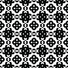  Geometric vector pattern with Black and white colors. Seamless abstract ornament for wallpapers and backgrounds.