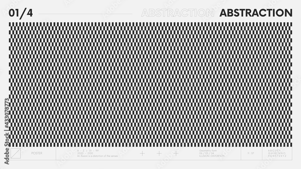Poster Abstract modern geometric banner with simple shapes in black and white colors, graphic composition design vector background, checkerboard pattern of monochrome rectangles