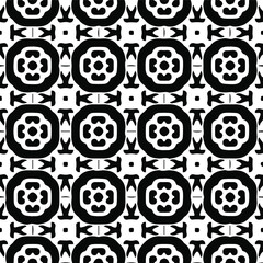  Geometric vector pattern with Black and white colors. Seamless abstract ornament for wallpapers and backgrounds.