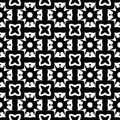  Geometric vector pattern with Black and white colors. Seamless abstract ornament for wallpapers and backgrounds.