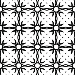  Geometric vector pattern with Black and white colors. Seamless abstract ornament for wallpapers and backgrounds.