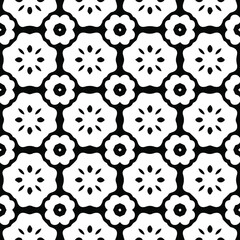 Geometric vector pattern with Black and white colors. Seamless abstract ornament for wallpapers and backgrounds.