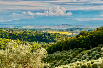 Fototapeta na wymiar scenic views of the colors of the chianti in tuscany
