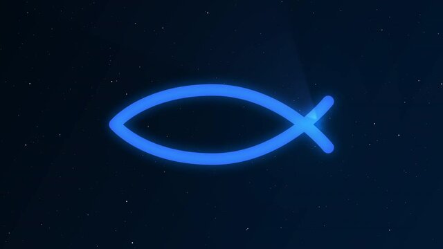 Christian Symbol Animation on Space Background
