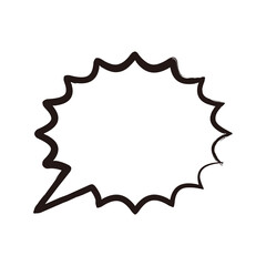 吹き出しイラスト、アイコン（手描き、筆ペン風）