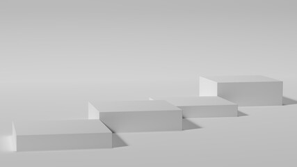 white shapes rhythm on a white background minimalism soft light 3d render