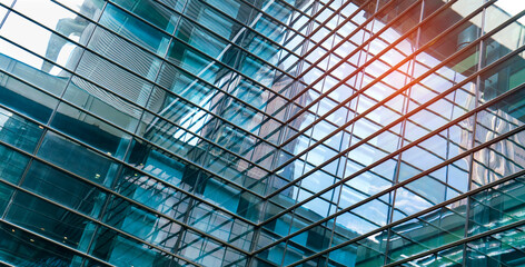 Obraz na płótnie Canvas Architecture details Modern Building Glass facade Business background