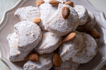Traditional Kavala cookies with almond