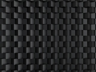 3D background black rendering, abstract background 3d rendering abstract cubic shape.