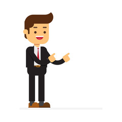 Businessman showing somewhere